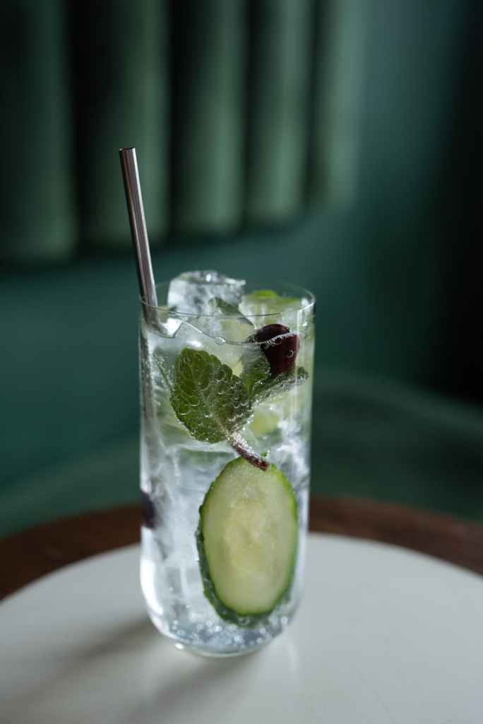 Simple mojito on white table